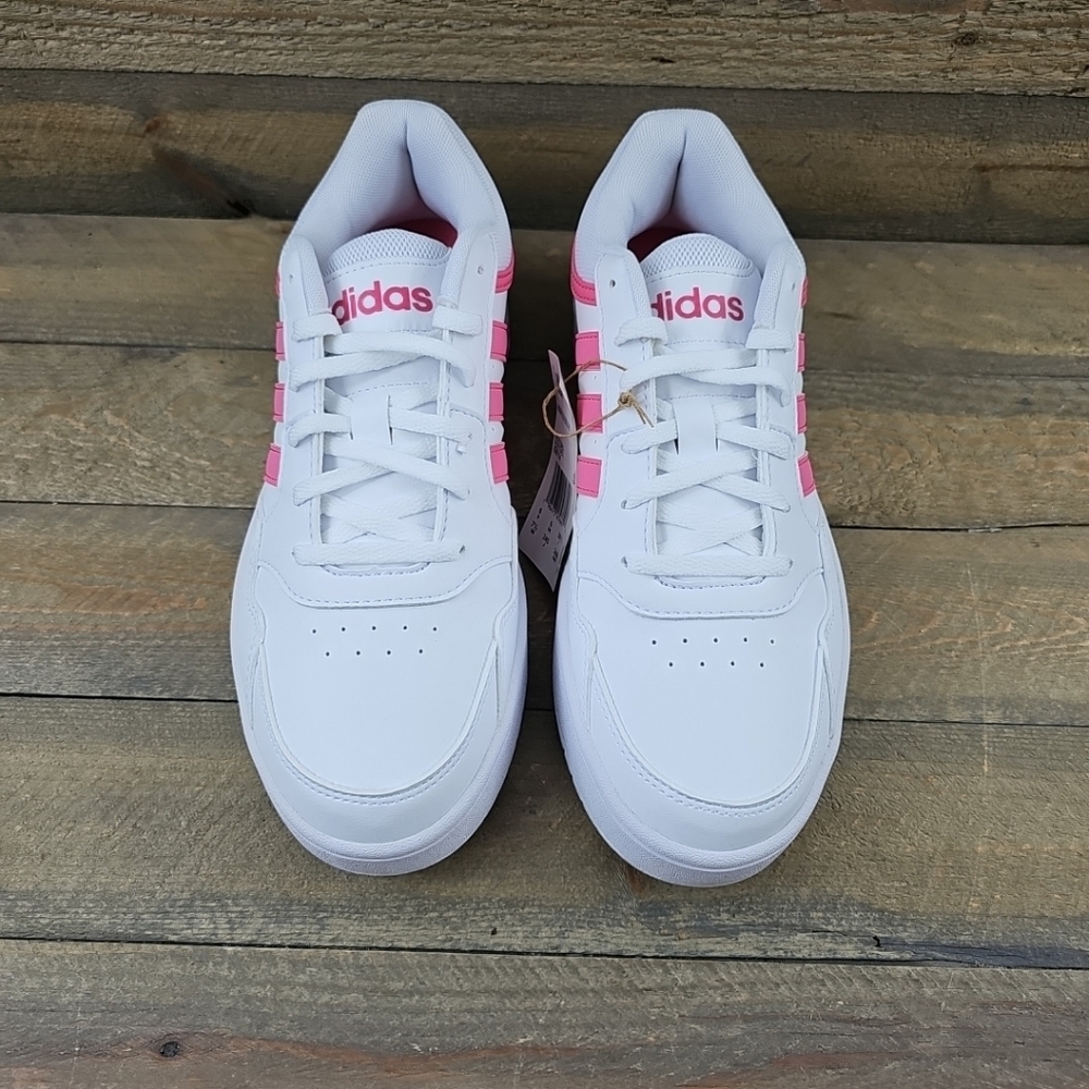 adidas Women's Hoops 3.0 Bold Shoes White/Fusion Pink - Picture 5 of 10